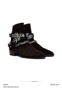 AMIRI Black Bandana Boots