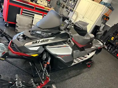 2023 Ski Doo Renegade XRS 900 Turbo R with Smartshox 1.5” studded track LED handguards LED aux light...