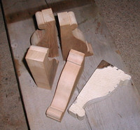 corbels - 10 1/4 inches tall with a 5 1/2 inch profile