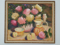 ORIGINAL FLORAL PAINTING, oil on canvas, by CHERRY TOPP