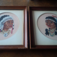 Native Canadian/American Indian Chief and Wife - Embroidered