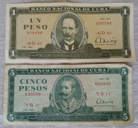 Cuba paper bank notes, Pesos, year 1985