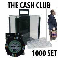 CASH CLUB POKER CHIP SET - CHIPS 1000 W/ CARRIER