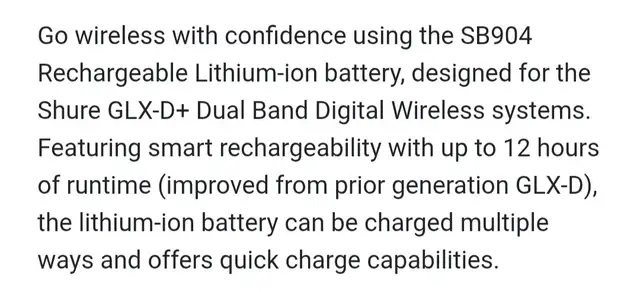 (3X) Shure Rechargeable Lithium-Ion Battery For GLXD1+/GLXD2+ in Performance & DJ Equipment in City of Toronto - Image 4