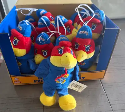 New Mascot Finger Puppet Ornaments, featuring the iconic Kansas Jayhawks mascot, perfect for Easter...