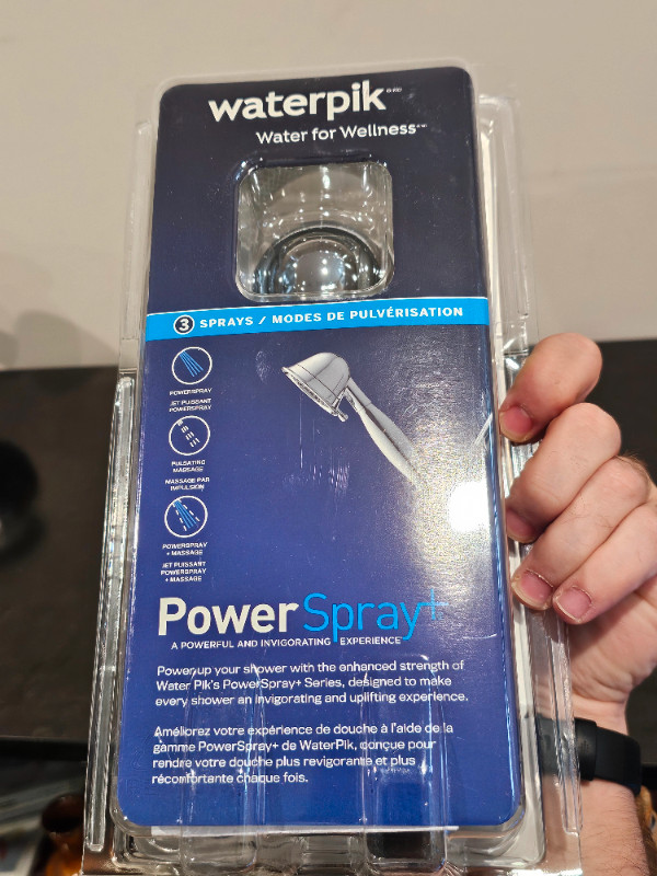 Waterpik Power VAT-343 Spray+ Chrome Handheld Shower Head in Bathwares in Hamilton - Image 2