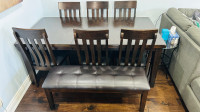 Ashley Dinning table set - table, 8 chairs and 1 bench