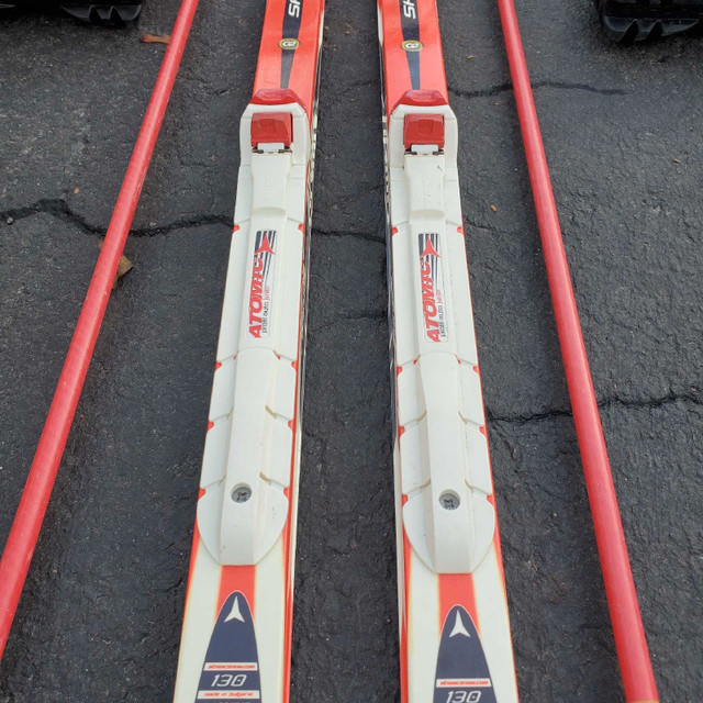 130cm Atomic Cross Country Skis $140SNS PROFIL Bindings 105cm Po in Ski in Barrie - Image 3