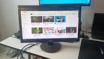 Comes with VGA Cable and Power Cord. Screen has some cosmetic blemishes but it works fine. 20 inch s...