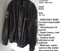HEAVY (CUSTOM), "REAL"  LEATHER jacket for sale ... (cost $800)
