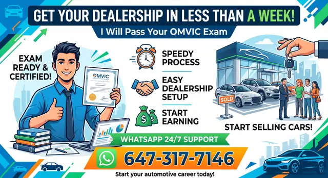 OMVIC DEALERSHIP LICENSE I WILL DO YOUR EXAM GET PASS FAST