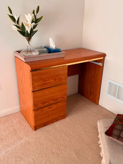 3-Drawer Storage / Writing Desk - Wood Finish (Open to Offers), View more