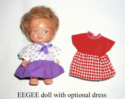 Vintage – 1966 EEGEE Doll, 4” miniature, excellent condition,, View more