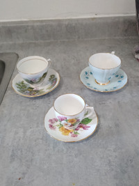 Bone China saucer and cups