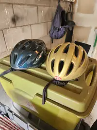 2 bicycle helmets