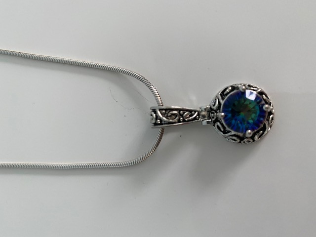 NEW sterling silver 925 necklace & pendant set purple green blue in Jewellery & Watches in Edmonton - Image 2