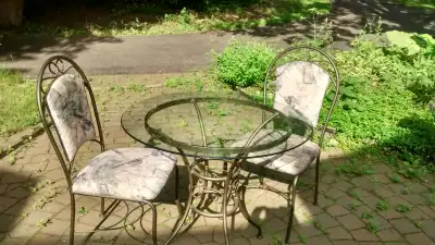 36" Round Glass Kitchen or Patio Table, View more