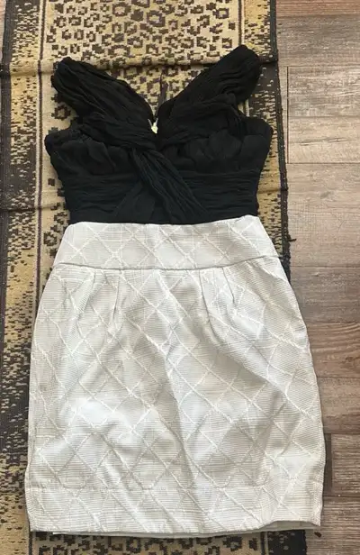 Taylor Petite Black & White Dress Size 4P, View more