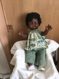 Vintage 1960 Baby Doll Black complexion with clothes