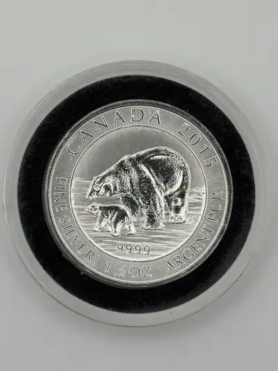 Royal Canadian Mint 2015 Silver Polar Bear Coin, View more