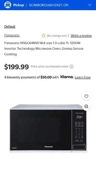 NEWPanasonic Mid-size 1.3 cubic ft. 1200W Microwave , View more