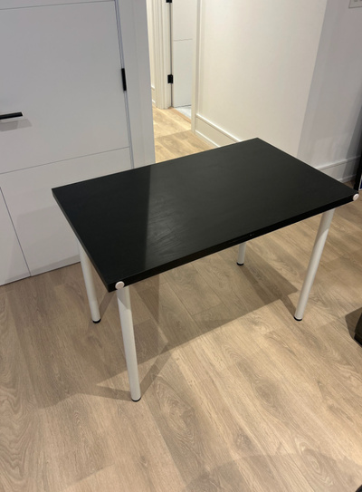 IKEA Black Table / Desk with White Legs, View more