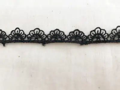 0.4" x 1.5 yds Embroidery Trim Black Water-Soluble, View more