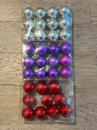 Lot of (34). Ikea Plastic Christmas Bulbs., View more