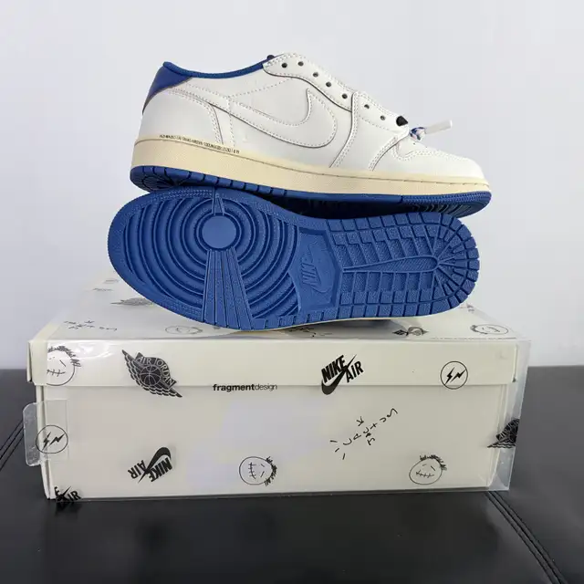 Jordan 1 Retro Low SP Fragment x Travis Scott Sail Military Blue in Men's Shoes in Mississauga / Peel Region - Image 3