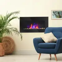 1500W Electric Fireplace Heater Wall Mounted With Remote 