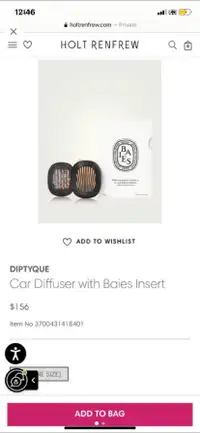 Diptyque Car Diffuser With Insert