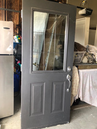 Exterior Metal insulated door 33.75x79.5” with  glass insert 