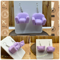 “Purple Couch Chair” Earrings