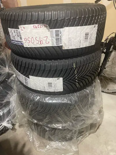 Cross climate 18” Michelin tires on rim. Two of tires used one season, and two are never used. Lock...