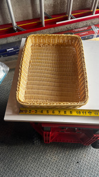 Imitation Rattan Weaving Rectangle Bread Basket Wicker 