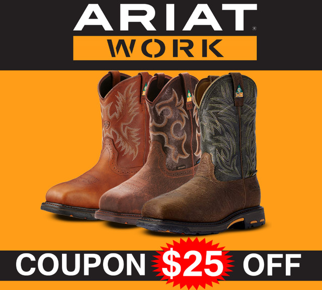 ⚠️ $25 OFF ARIAT WORK BOOTS COUPON!⚠️ in Men's Shoes in Calgary