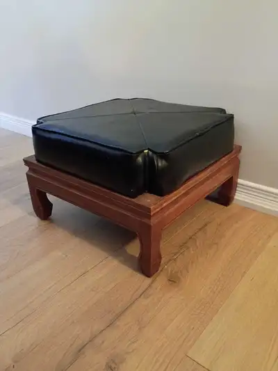 MCM Faux Leather Footstool, View more