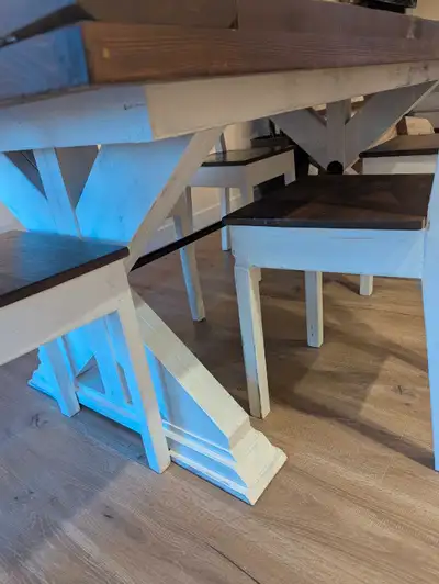 Custom built dinning room table and chairs, View more