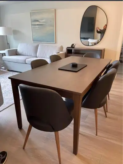 Birchwood dining table (new) dark or light wood, View more