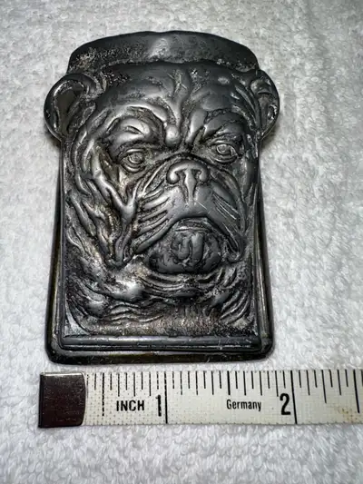 Antique /Vintage CAST IRON LETTER/BILL ENGLISH BULLDOG CLIP, View more