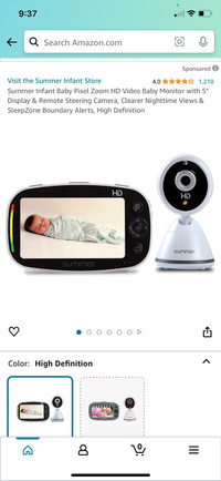 Baby pixel zoom hd baby monitor 