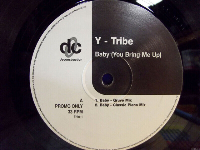 Vinyle, Y-Tribe - Baby (you bring me up) "PROMO" (33 tours) LP dans CD, DVD et Blu-ray  à Lanaudière - Image 2