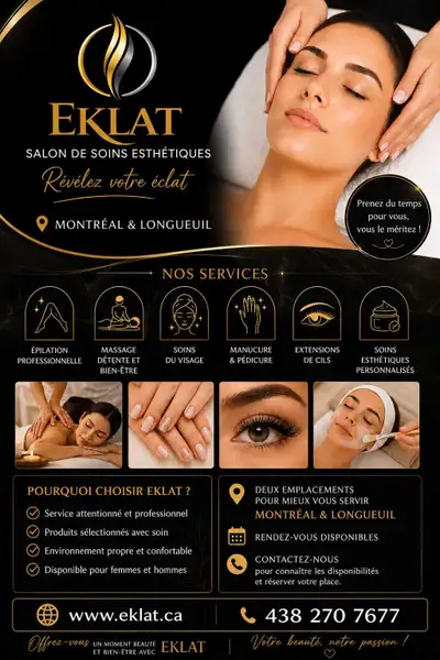 Soins esthétiques & massage | Montréal & Longueuil, View more