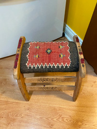 Vintage Folk Art Ukrainian Eastern European Folk Art Stool Bench