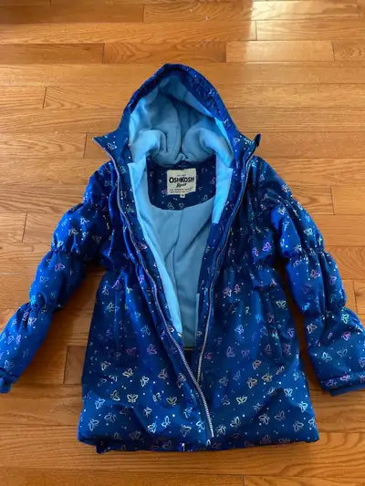 OshKosh B'gosh Girls' Blue Butterfly Puffer Jacket - Size 14, View more