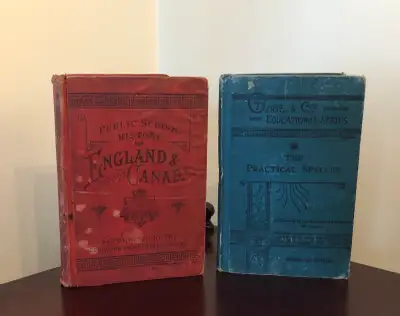 1880 Antique School Books: History of Canada & Practical Speller, View more