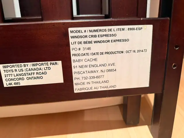 Baby Cache Convertible Crib + Toddler Rail + Simmons Mattress in Cribs in Edmonton - Image 11