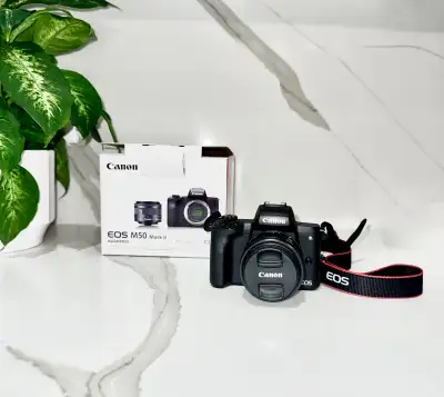 New Canon EOS M50 Mark II w/ accessories, View more
