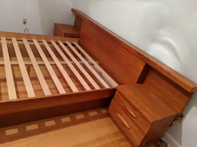MCM Teak Queen Bed Set, View more