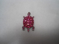 Shiny Pink Stone Turtle Pendant